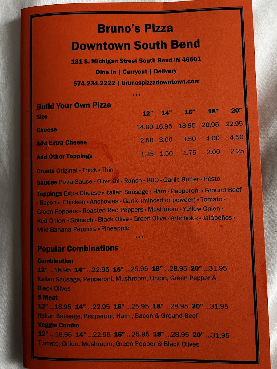 Menu Bruno's Pizza Downtown-3